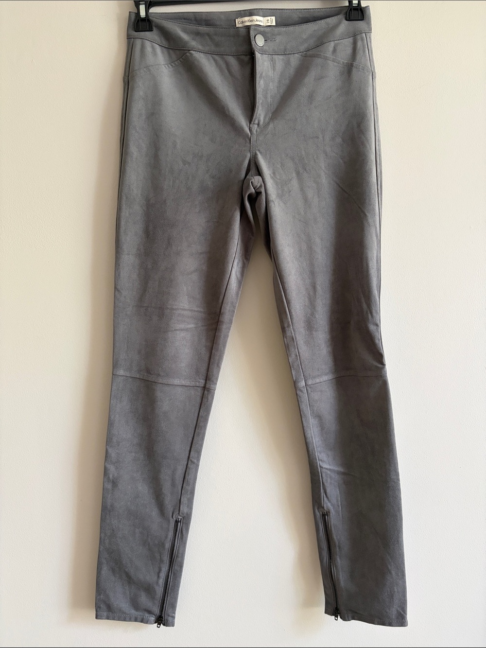 Calvin Klein Charcoal Gray Skinny Suede-Look Jeans